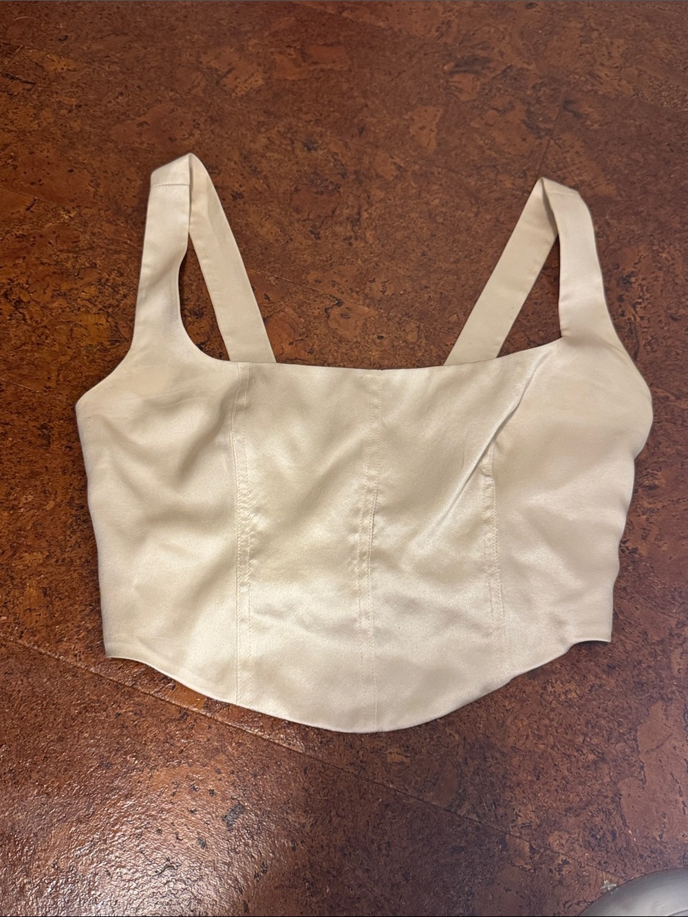 Reformation Cream Square-Neck Crop Cami